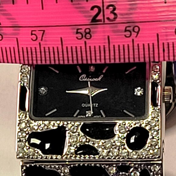 OSIROCK Sequin Black Sparkly Cuff Bangle Watch - Picture 13 of 16